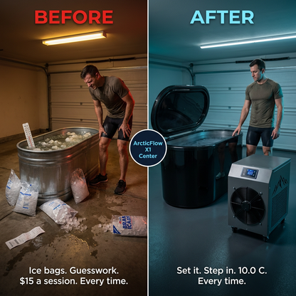 CryoForge ArcticFlow X1 Ice Plunge System — Before & After