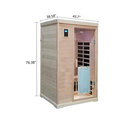 Ivara Luxury 2-Person Hemlock Wood FAR Infrared Sauna Room W/ Glass Door (SAK81525)