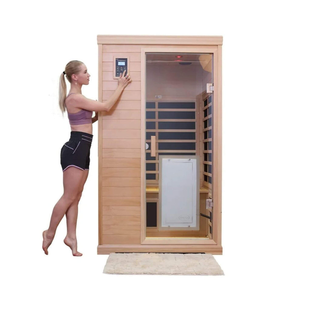 Ivara Luxury 2-Person Hemlock Wood FAR Infrared Sauna Room W/ Glass Door (SAK81525)